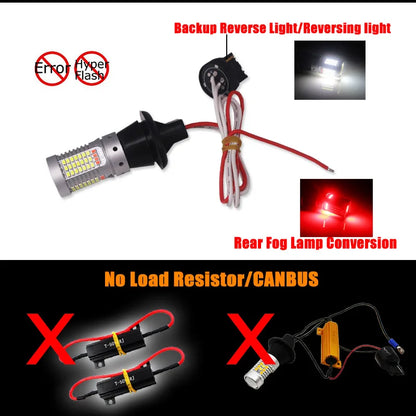 1156 White Red dual-color Canbus P21W ba15s 7506 Bulbs