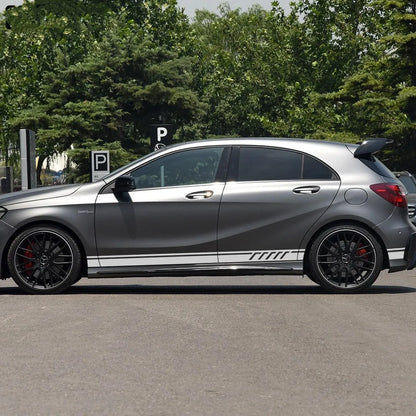 For Mercedes Benz Amg A C 2PCS Lot Waist Side Skirt Stickers