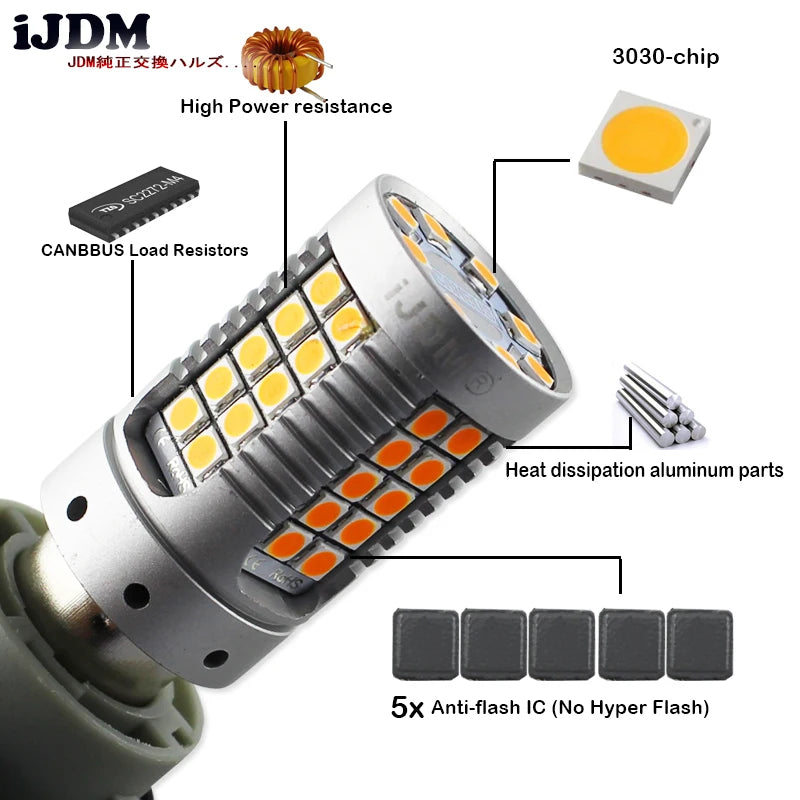 Ijdm P21W py21w Canbus ba15s bau15s 19W 1156 3030