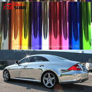 Flexible Chrome Silver Mirror Vinyl Wrap Sticker Import Glue