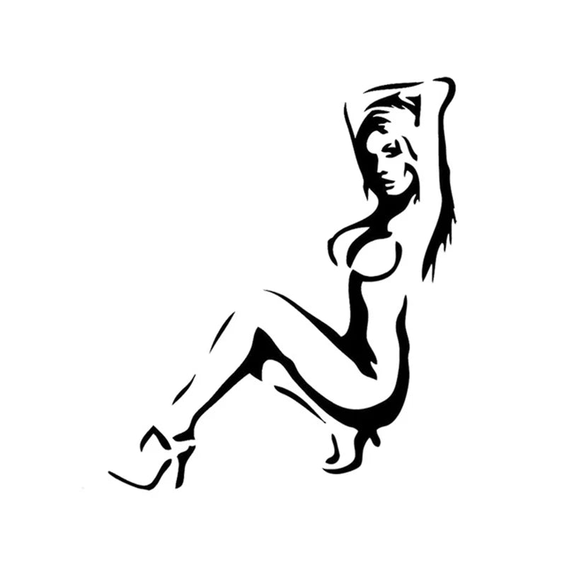 Sticker Viny 13.2 15.6cm Beautiful Girl Silhouette Funny 3D