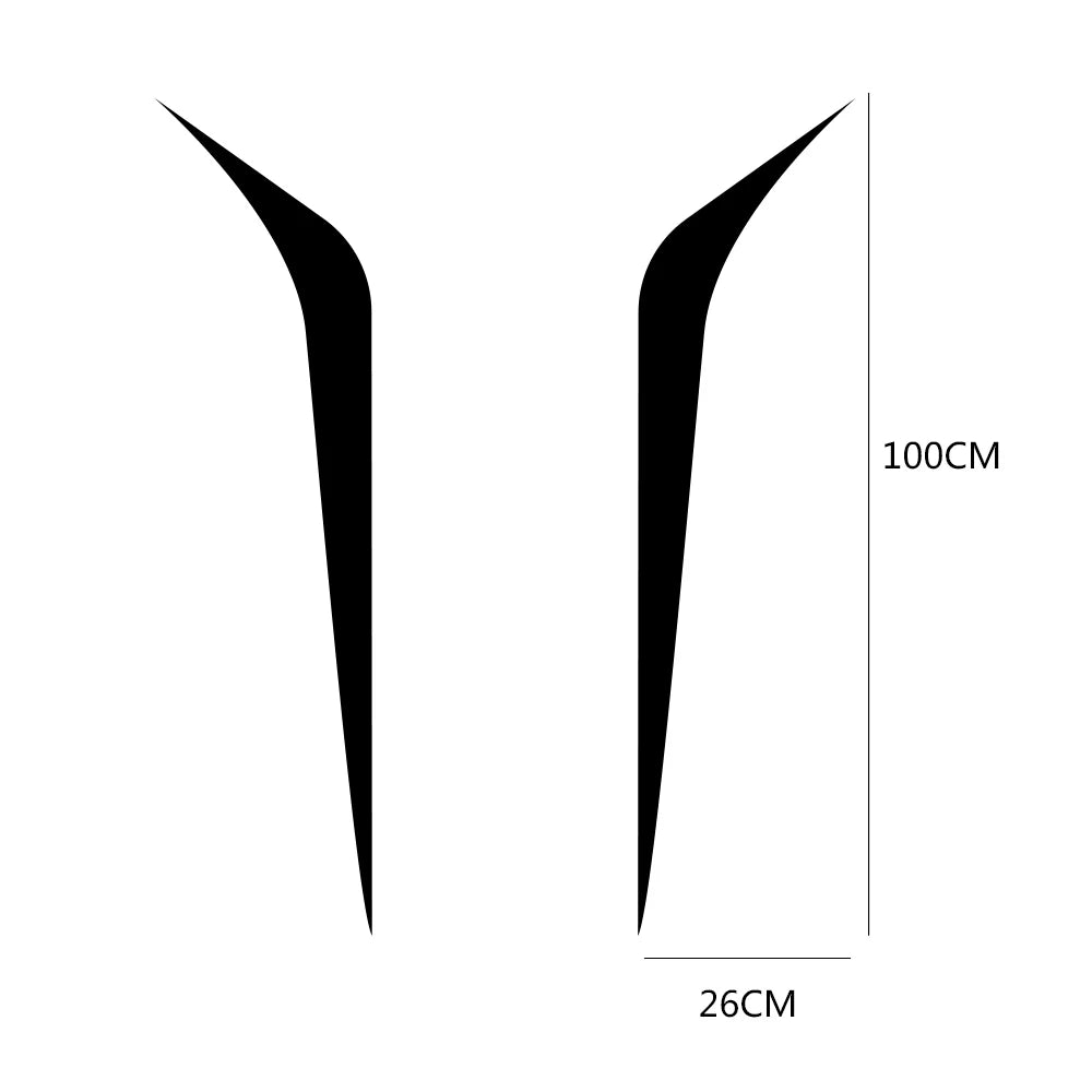 2PCS 100cmx26cm Hood Cover Stickers Vinyl Film Long Stripe