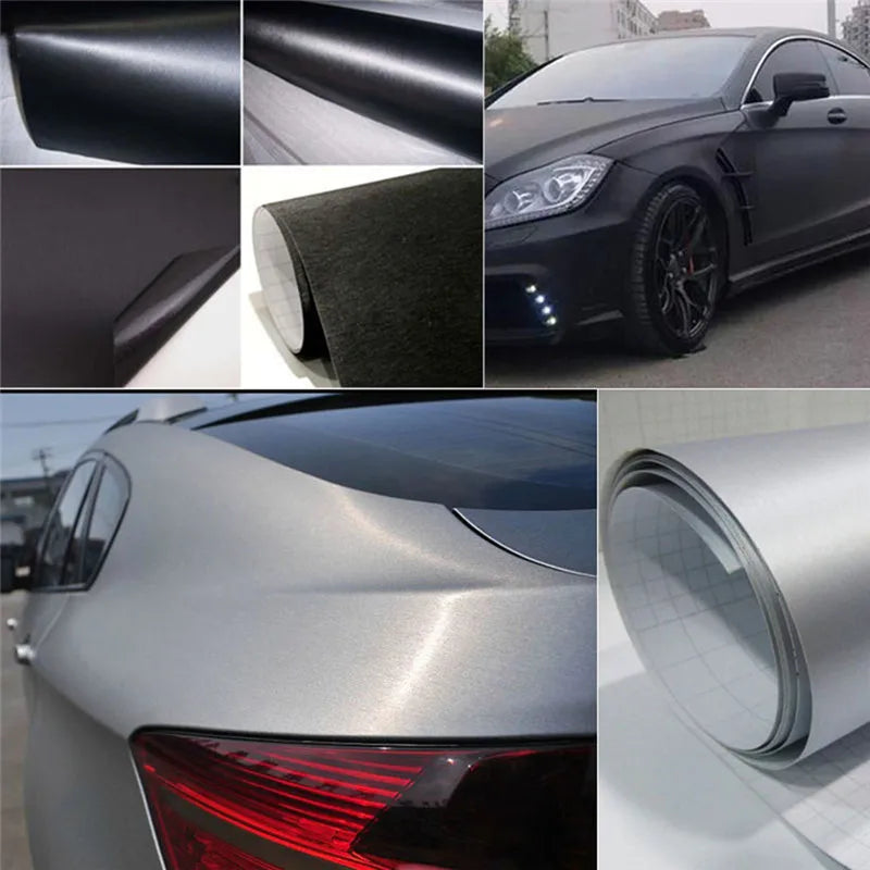 152CM 30CM 12 Brushed Aluminum Vinyl Film Metallic Wrap