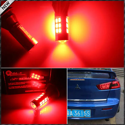 2PCS 21-smd White Red dual-color 7440 7444 T20 Replacement