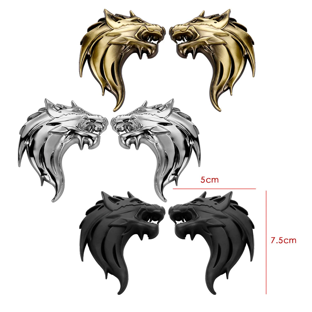 Wolf Wolverene Head 100 3D Metal Motorcycle Logo Emblem
