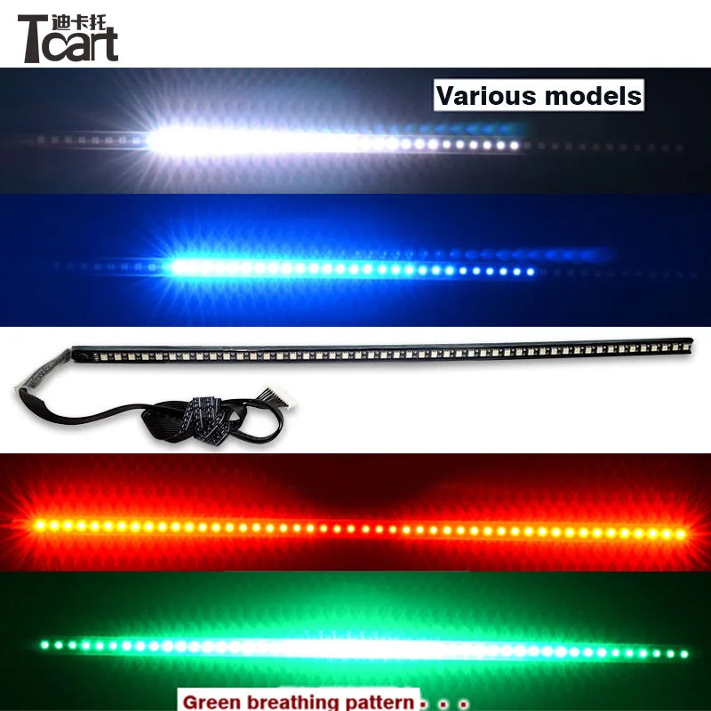 54CM RGB 48LED Knight Night Rider Strip Wireless Remote