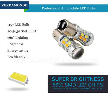 1157 bay15d 5630 Smd Dual Color Switchback Bulb White