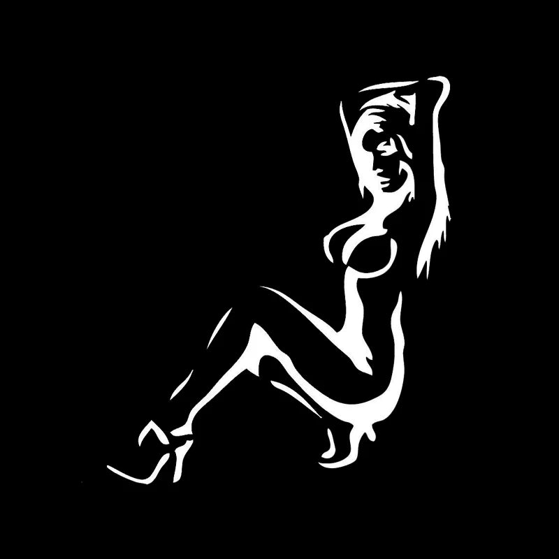 Sticker Viny 13.2 15.6cm Beautiful Girl Silhouette Funny 3D