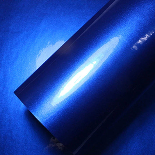 50x152cm Gloss Dark Blue Metallic Wrap Vinyl Film air-release