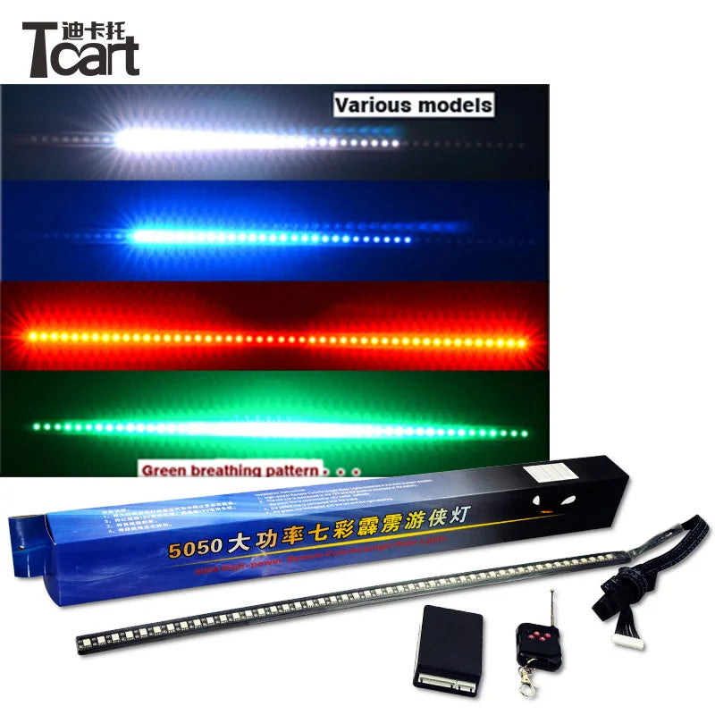 54CM RGB 48LED Knight Night Rider Strip Wireless Remote