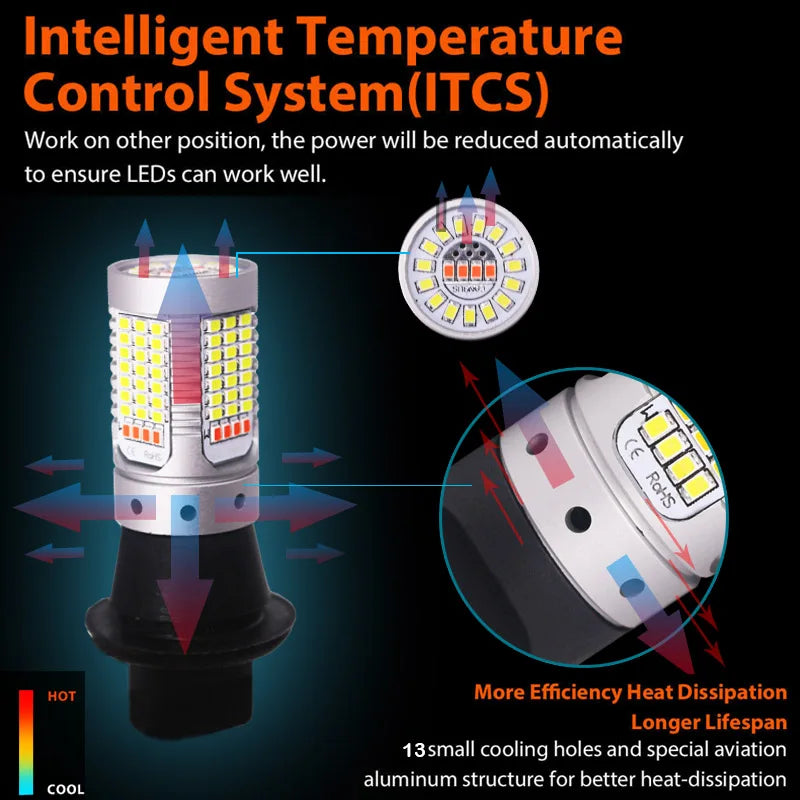 1156 White Red dual-color Canbus P21W ba15s 7506 Bulbs