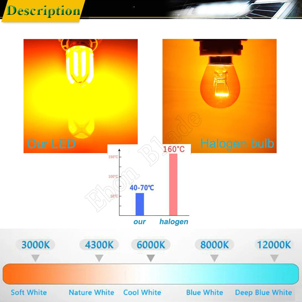 2PCS 1156 ba15s P21W bau15s py21w Bulbs Amber Yellow