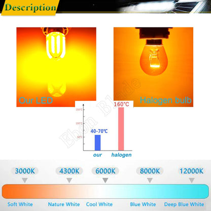 2PCS 1156 ba15s P21W bau15s py21w Bulbs Amber Yellow