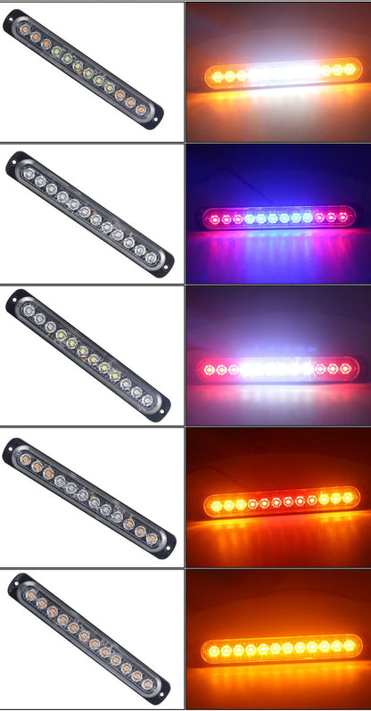 2X 12 ultra-thin Strobe Motorcycle Truck Side Warning Flashing