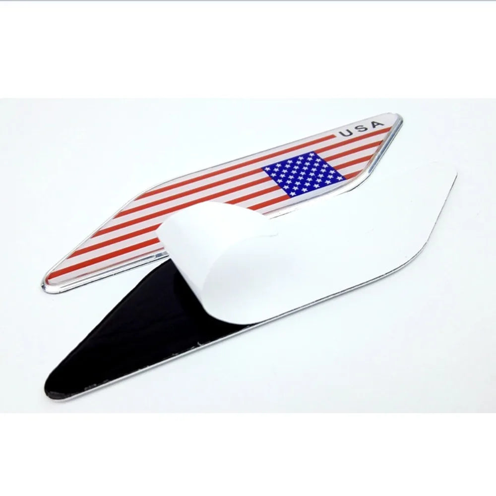 Dsycar 2PCS Set 3D Metal Us American Flag Emblem