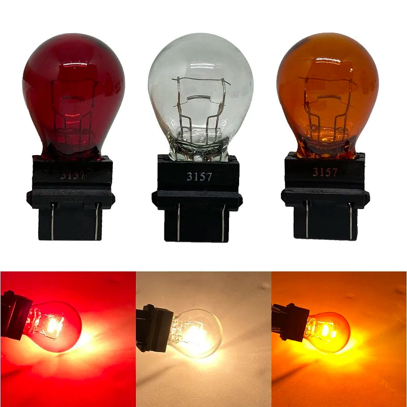 1PCS T25 3156 3157 P27W 12V 27W Clear External