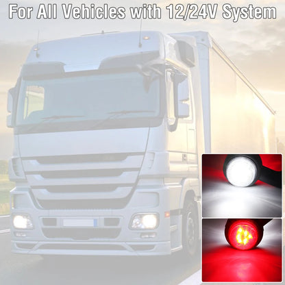 For Lorry 2X Truck Trailer Elbow Rubber Side Marker White Red