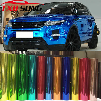 Colors Stretchable Waterproof Uv Protected Blue Chrome Mirror