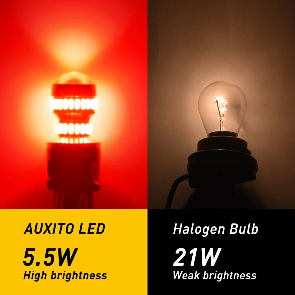 Auxito 2PCS 3157 P27W Bulbs Drl Reverse 1200LM White