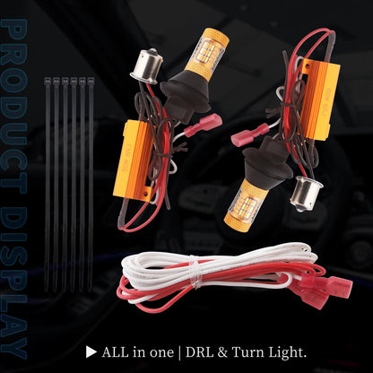 For Turn Signal Lights Daytime Running 1SET py21w bau15s 1156