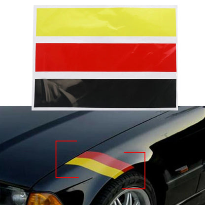 Germany Flag Sticker black+red+yellow Stripes Bumper Grid Rear