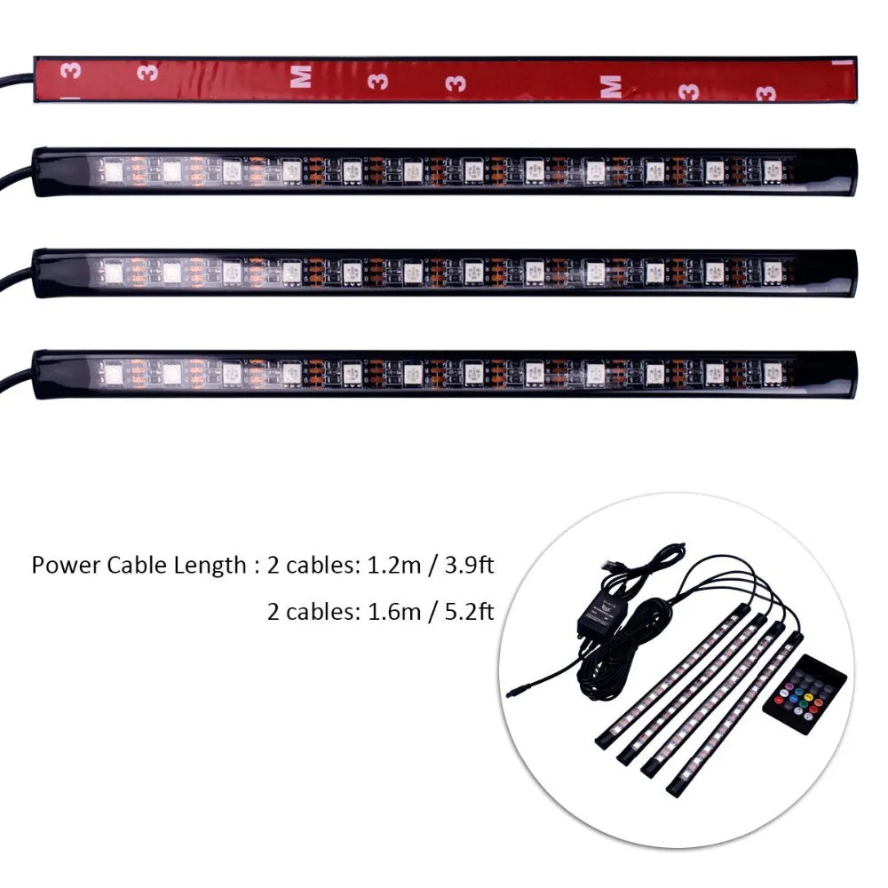 Strip 48 Leds Multicolor Music Interior Under Dash Lighting