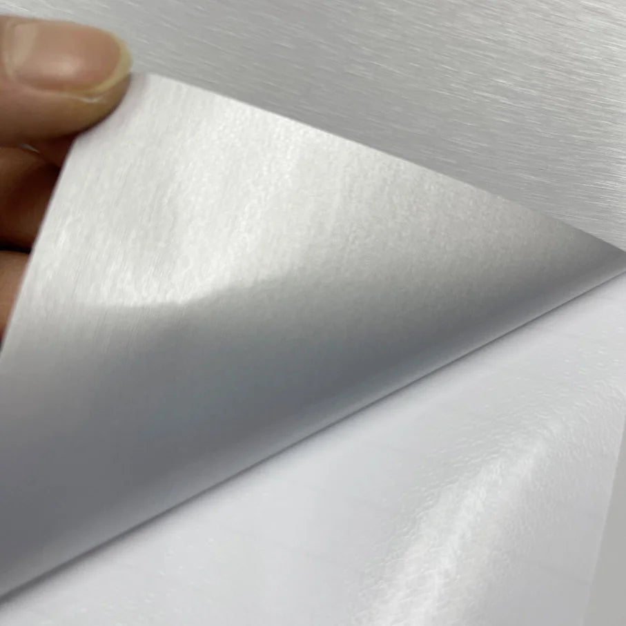 Air Drain Silver Brushed Aluminium Vinyl film-car Wrap Sticker