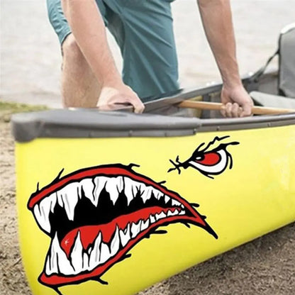 Dsycar 1pair Shark Teeth Mouth Vinyl Sticker Decals Dinghy