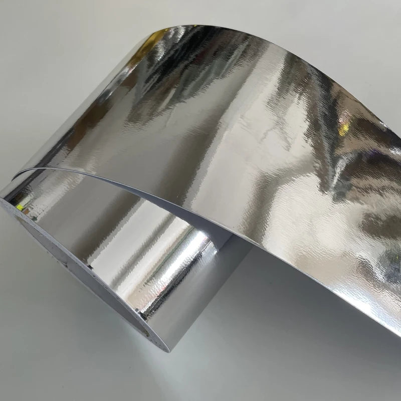 10CM Width Gloss Chrome Mirror Silver Vinyl Wrap Sticker
