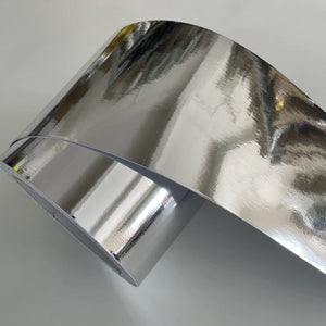 10CM Width Gloss Chrome Mirror Silver Vinyl Wrap Sticker