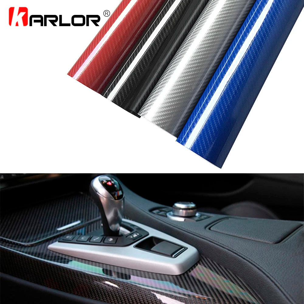 30x100cm 5D Glossy Carbon Fiber Vinyl Wrap Film Truck