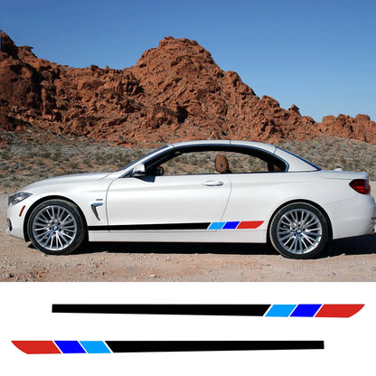 For BMW E46 E60 E90 F30 2PCS 200cmx13cm Sticker Side Stripe