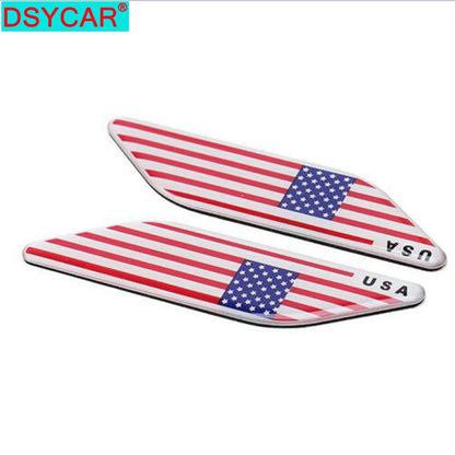 Dsycar 2PCS Set 3D Metal Us American Flag Emblem