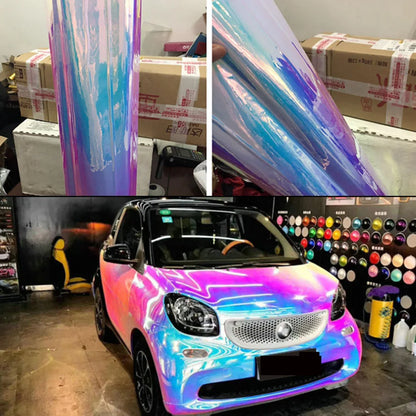 37CM 50CM Width Holographic Opal White Chrome Vinyl Sheet