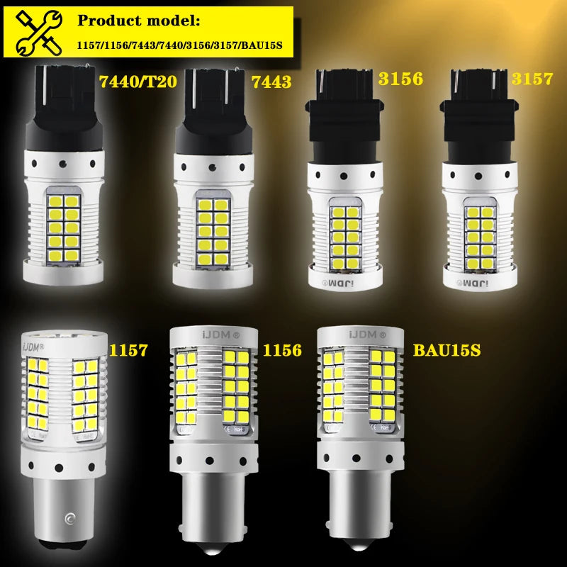 For Turn Signal Lights Red Yellow Jdm 7440 7443 No Hyper Flash