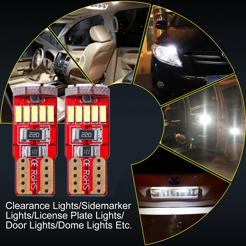 10PCS W5W 168 194 T10 4014 15SMD Bulbs Interior