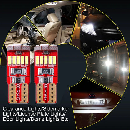 10PCS W5W 168 194 T10 4014 15SMD Bulbs Interior