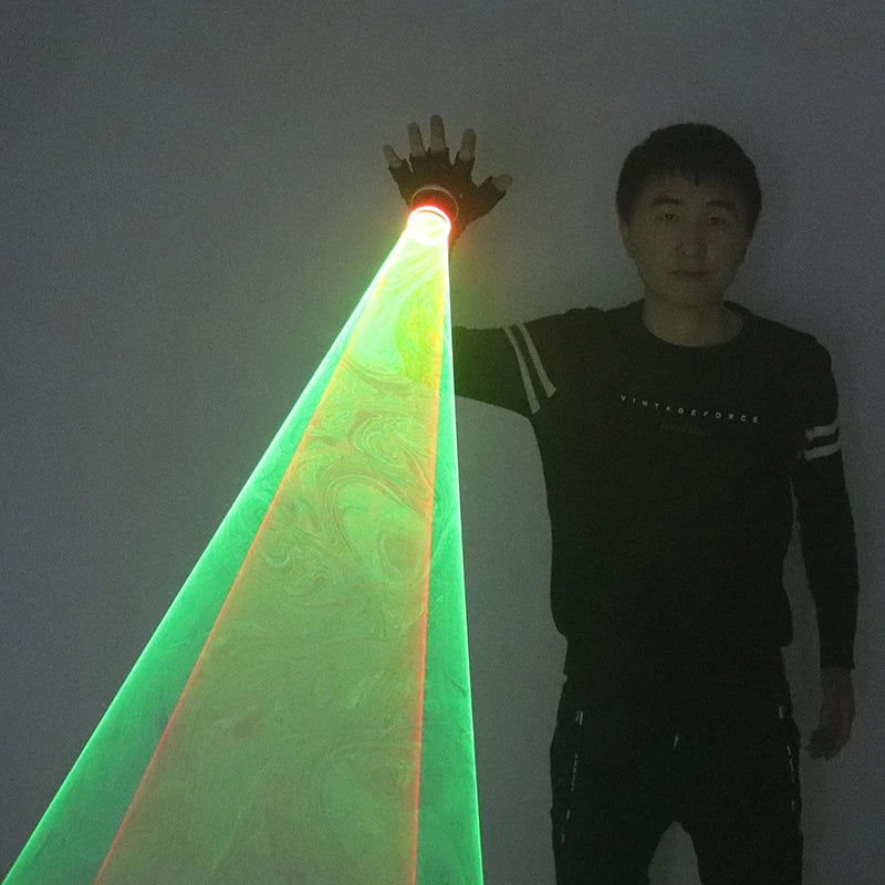Green Red Laser Vortex Gloves Rotating Glove Palm Gyroscope