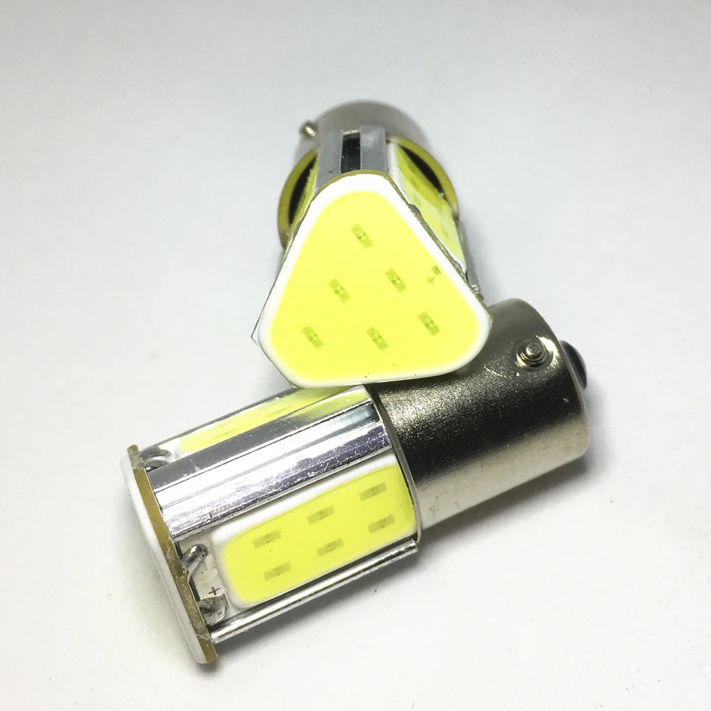 2PCS P21W ba15s 1156 Cob Brake White Red Reverse