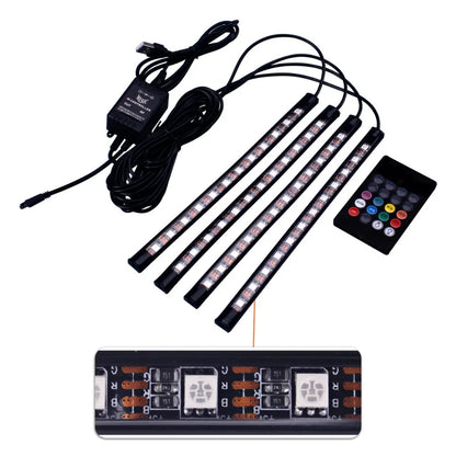 Strip 48 Leds Multicolor Music Interior Under Dash Lighting
