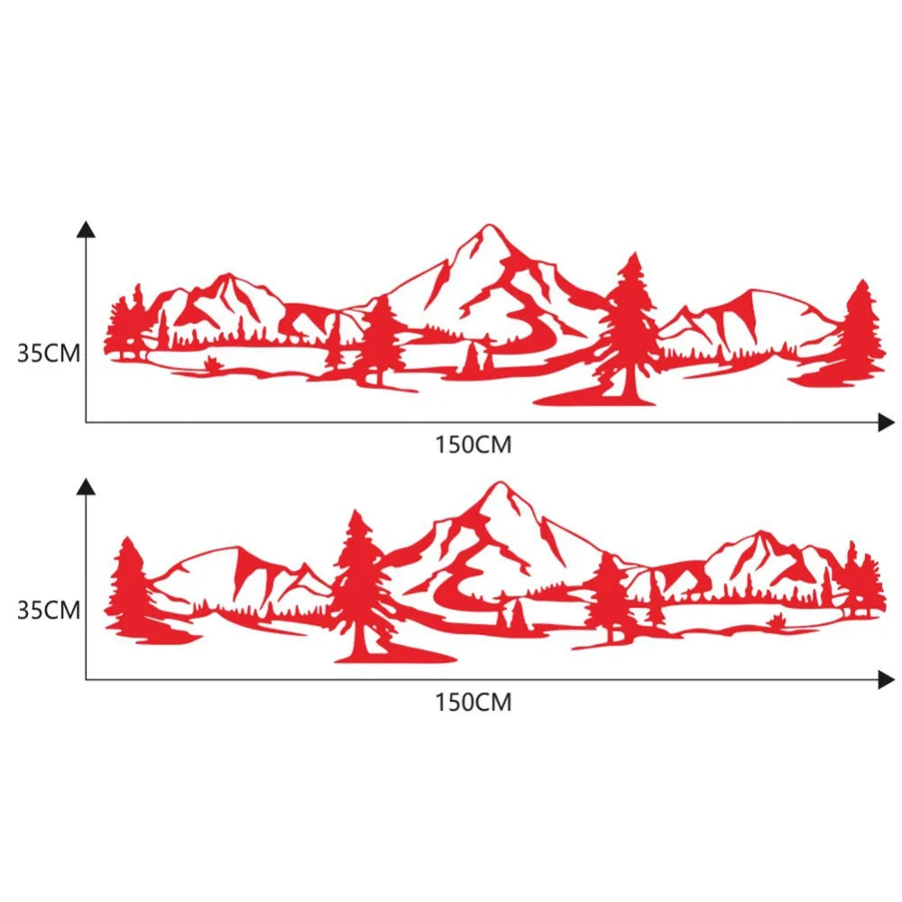 For Camper Rv Trailer Rv Sticker Tree Decal Mountain Scene