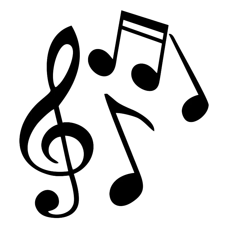 13.5x15 Cm Vinyl Decal Treble Clef Sheet Music Sticker