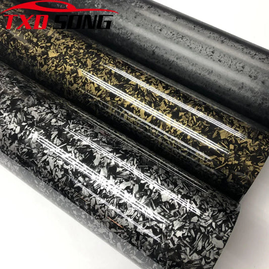 50CM 100CM 600CM Black Gold Silver Forged Carbon Vinyl