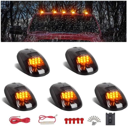 5X Cab Roof Marker Running Black Smoked Lens Bulbs