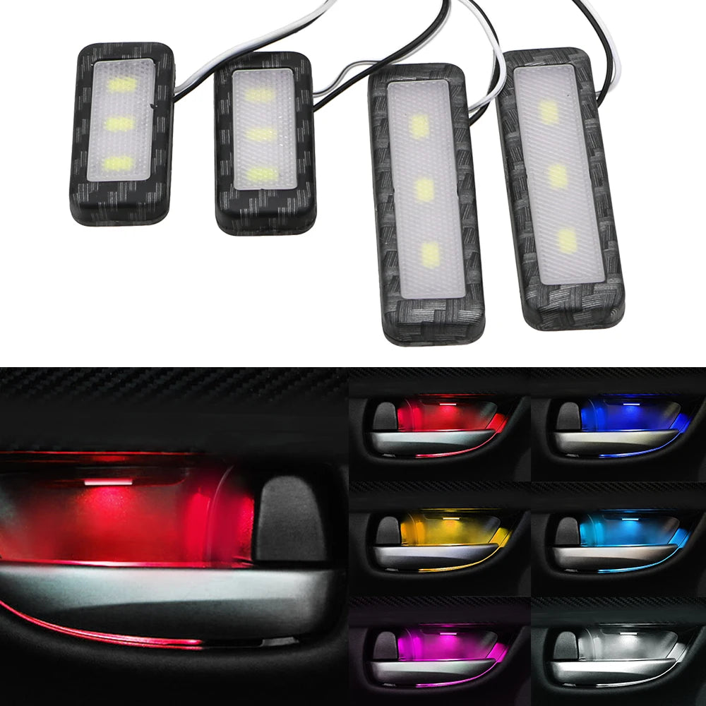 Inner Bowl Atmosphere Armrest Interior Door Handle Lighting 4PCS