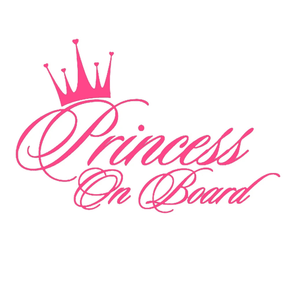 Princess On Board Sticker Baby Kids Girl Pink Funny