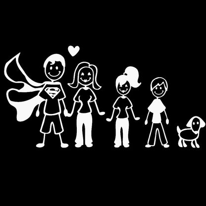 For Window Dool VW BMW Audi Funny Cartoons Happy Family Sticker