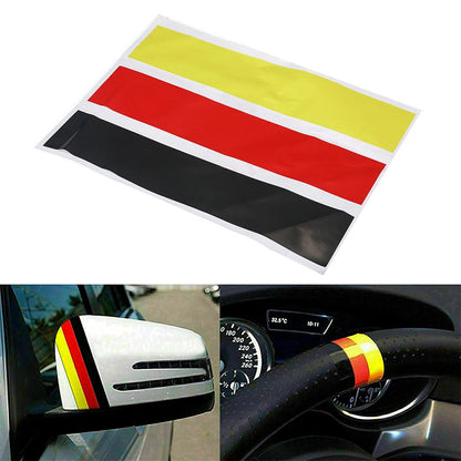 Germany Flag Sticker black+red+yellow Stripes Bumper Grid Rear