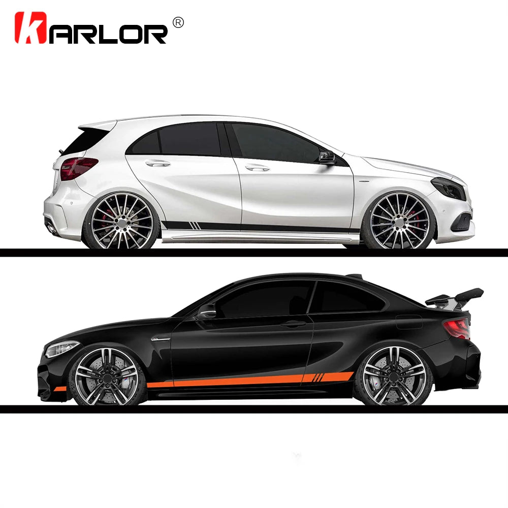 2PCS Lot 220x8cm Stripe Side Stripes Both Body Stickers