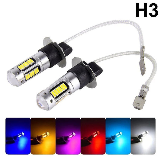 2PCS Power Drl Lamps 30SMD 4014 H3 Replacement Bulbs